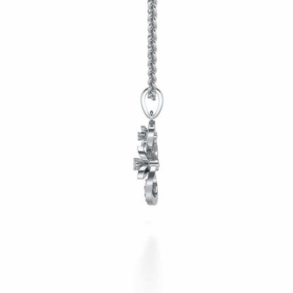 Infinity Flora Pendant Earrings Set - White Gold - Image 4