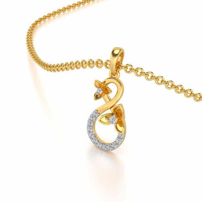 Infinity Flora Pendant Earrings Set - Yellow Gold - Image 1