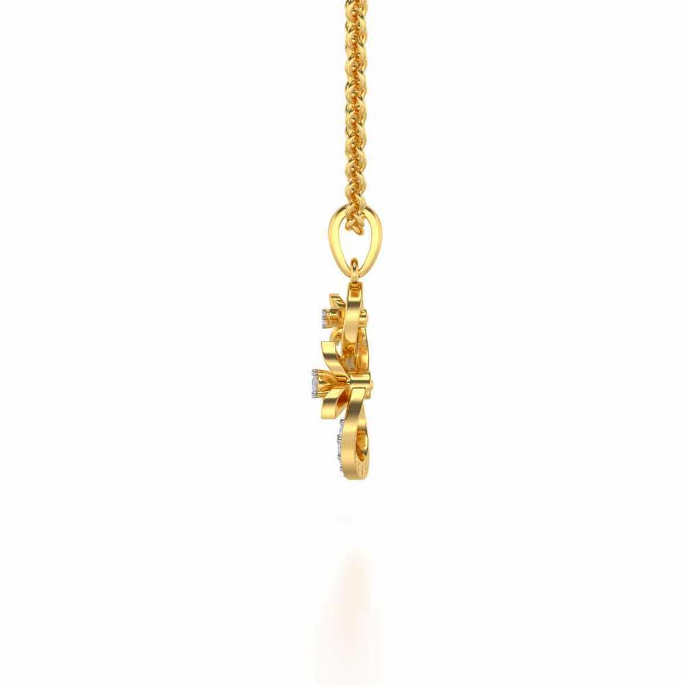 Infinity Flora Pendant Earrings Set - Yellow Gold - Image 4