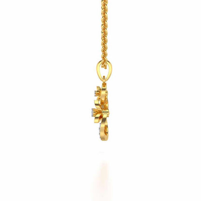 Infinity Flora Pendant Earrings Set - Yellow Gold - Image 4