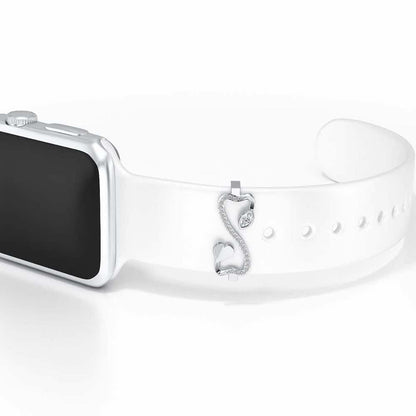 Infinity Heart Silver Watch Band - White Gold - Image 1