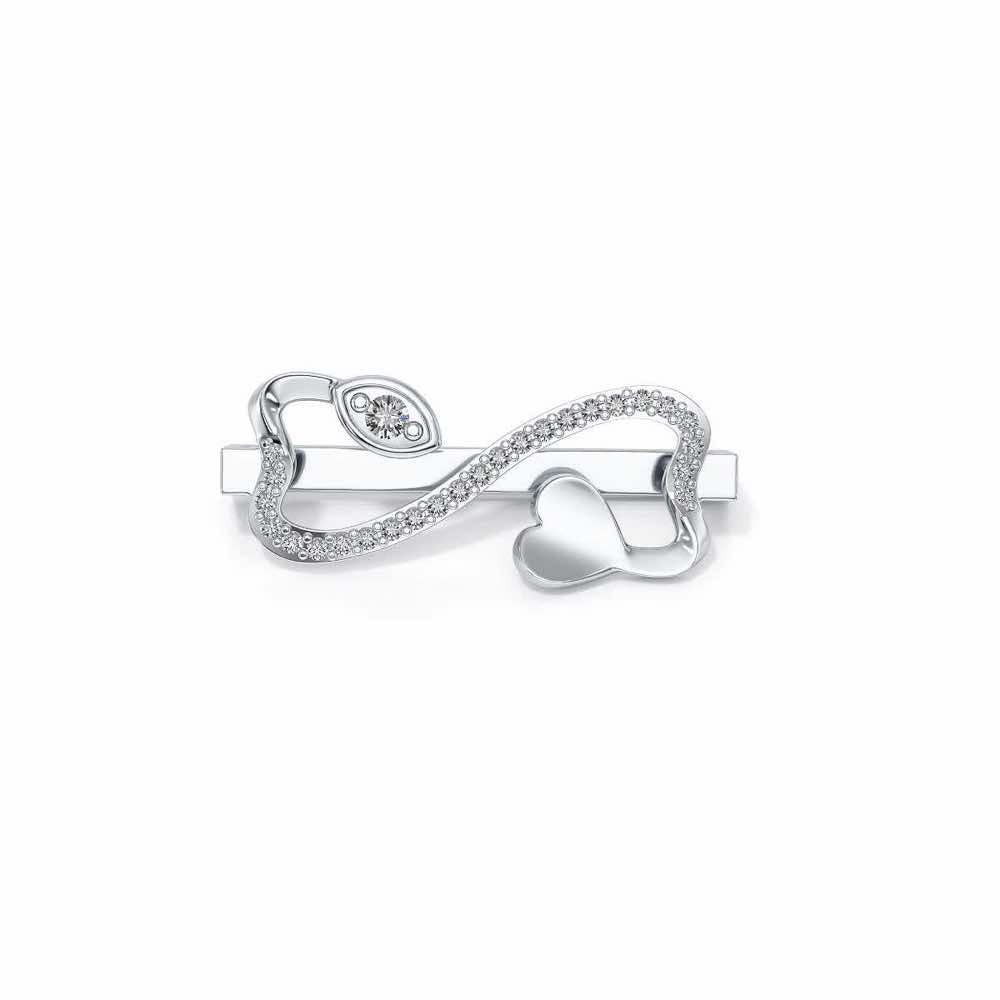 Infinity Heart Silver Watch Band - White Gold - Image 2