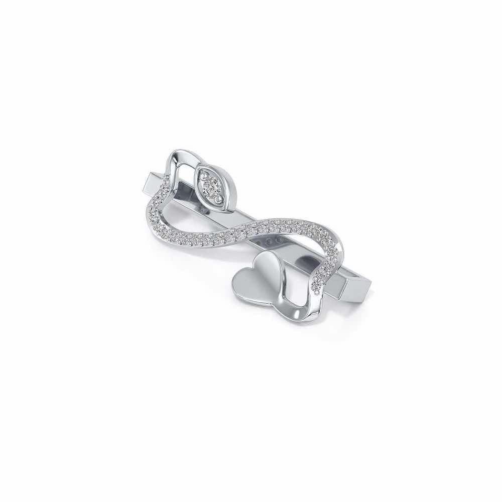 Infinity Heart Silver Watch Band - White Gold - Image 3