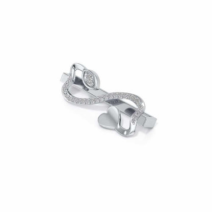 Infinity Heart Silver Watch Band - White Gold - Image 3