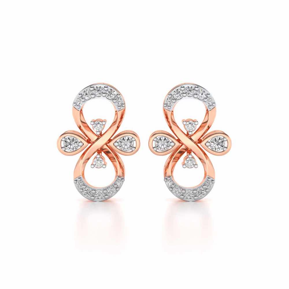 Infinity Shine Silver Earrings - Rose Gold - Image 1