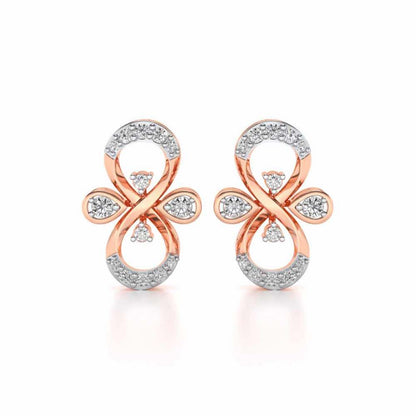 Infinity Shine Silver Earrings - Rose Gold - Image 1