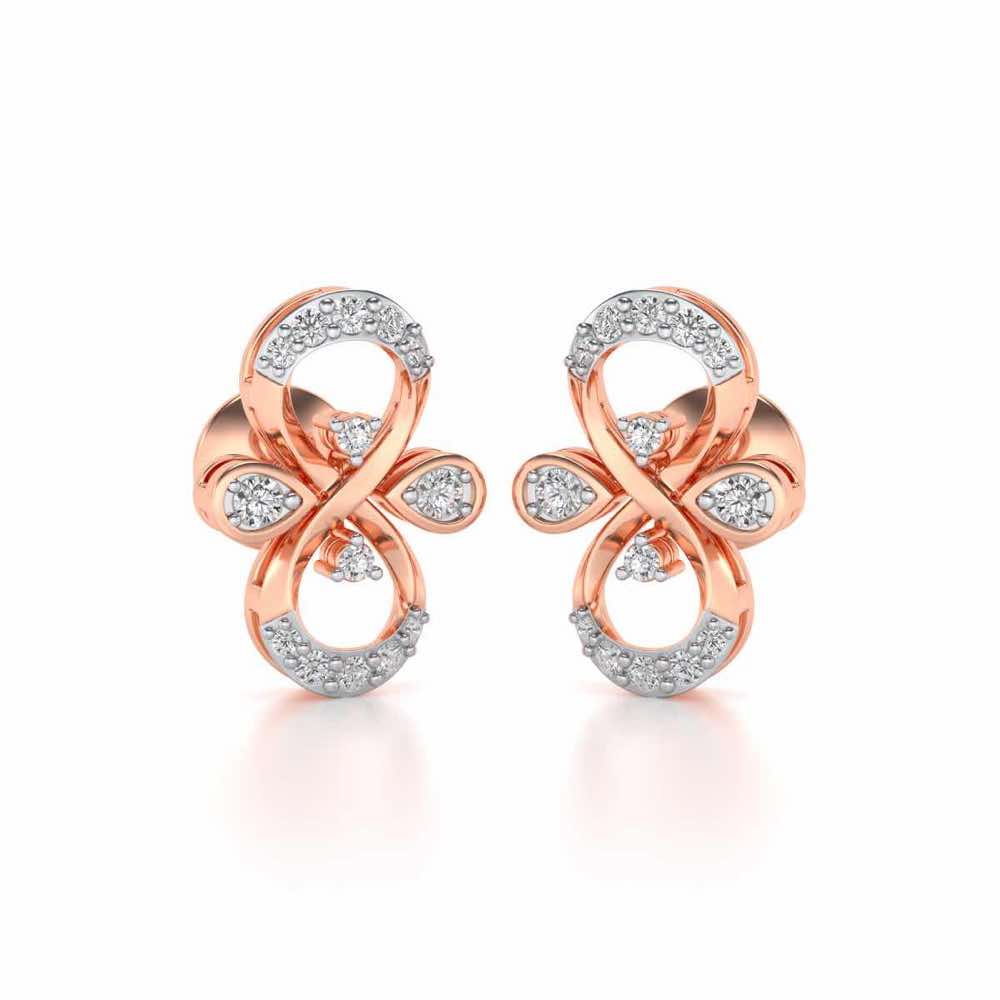 Infinity Shine Silver Earrings - Rose Gold - Image 2