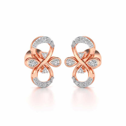 Infinity Shine Silver Earrings - Rose Gold - Image 2