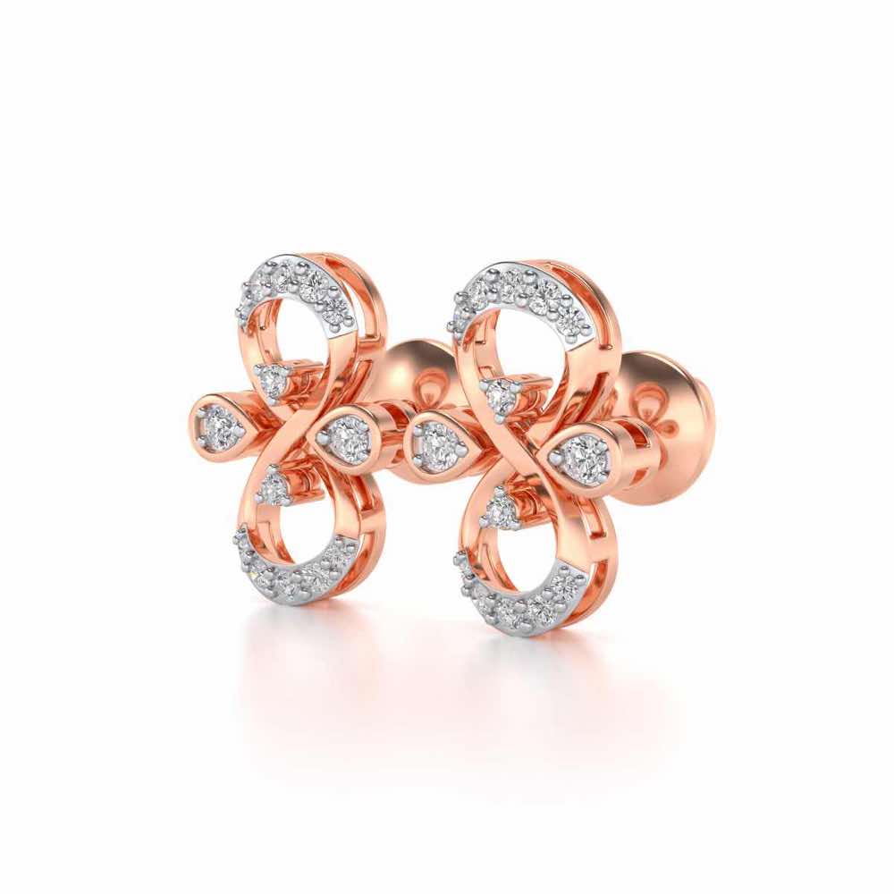 Infinity Shine Silver Earrings - Rose Gold - Image 3