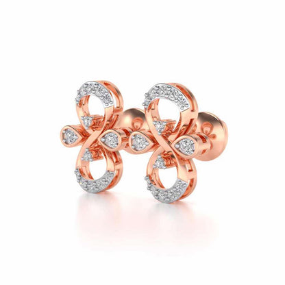Infinity Shine Silver Earrings - Rose Gold - Image 3