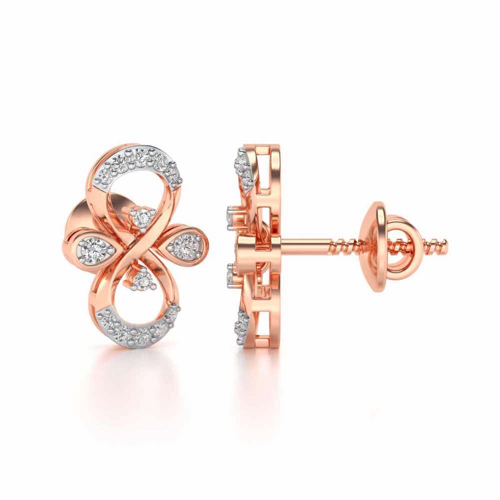 Infinity Shine Silver Earrings - Rose Gold - Image 4