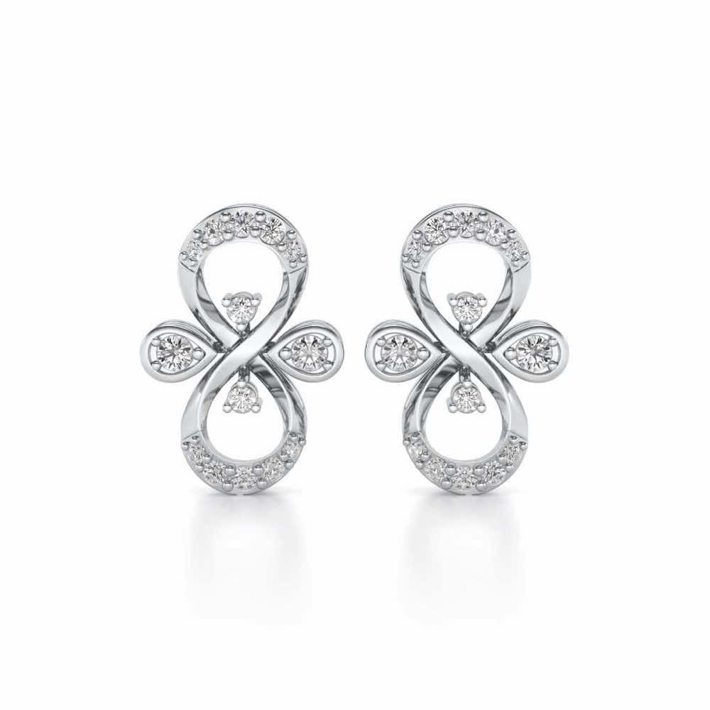 Infinity Shine Silver Earrings - White Gold - Image 1