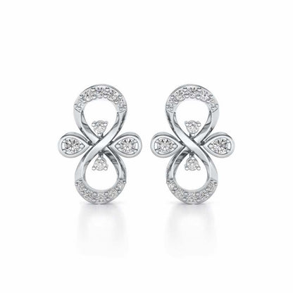 Infinity Shine Silver Earrings - White Gold - Image 1