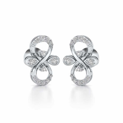 Infinity Shine Silver Earrings - White Gold - Image 2