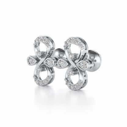 Infinity Shine Silver Earrings - White Gold - Image 3
