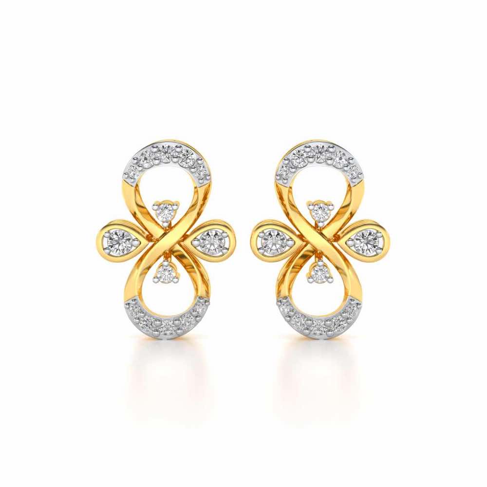 Infinity Shine Silver Earrings - Yellow Gold - Image 1