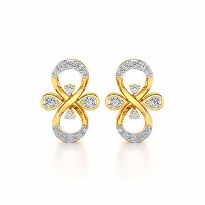 Infinity Shine Silver Earrings - Yellow Gold - Image 1
