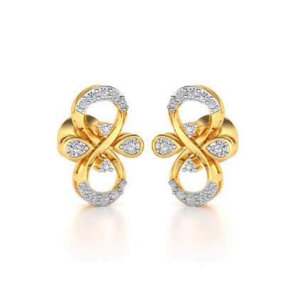 Infinity Shine Silver Earrings - Yellow Gold - Image 2