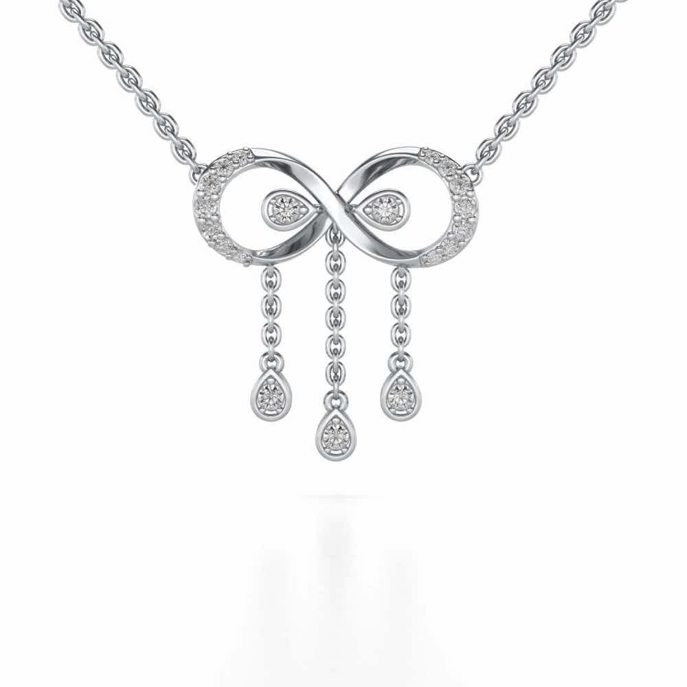 Infinity Shine Silver Pendant - White Gold - Image 1