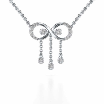 Infinity Shine Silver Pendant - White Gold - Image 1