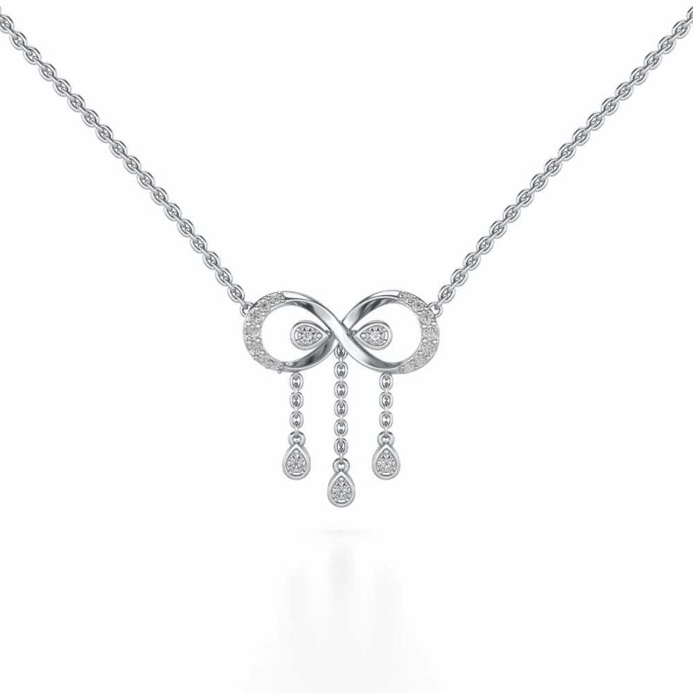 Infinity Shine Silver Pendant - White Gold - Image 2