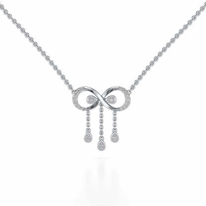 Infinity Shine Silver Pendant - White Gold - Image 2