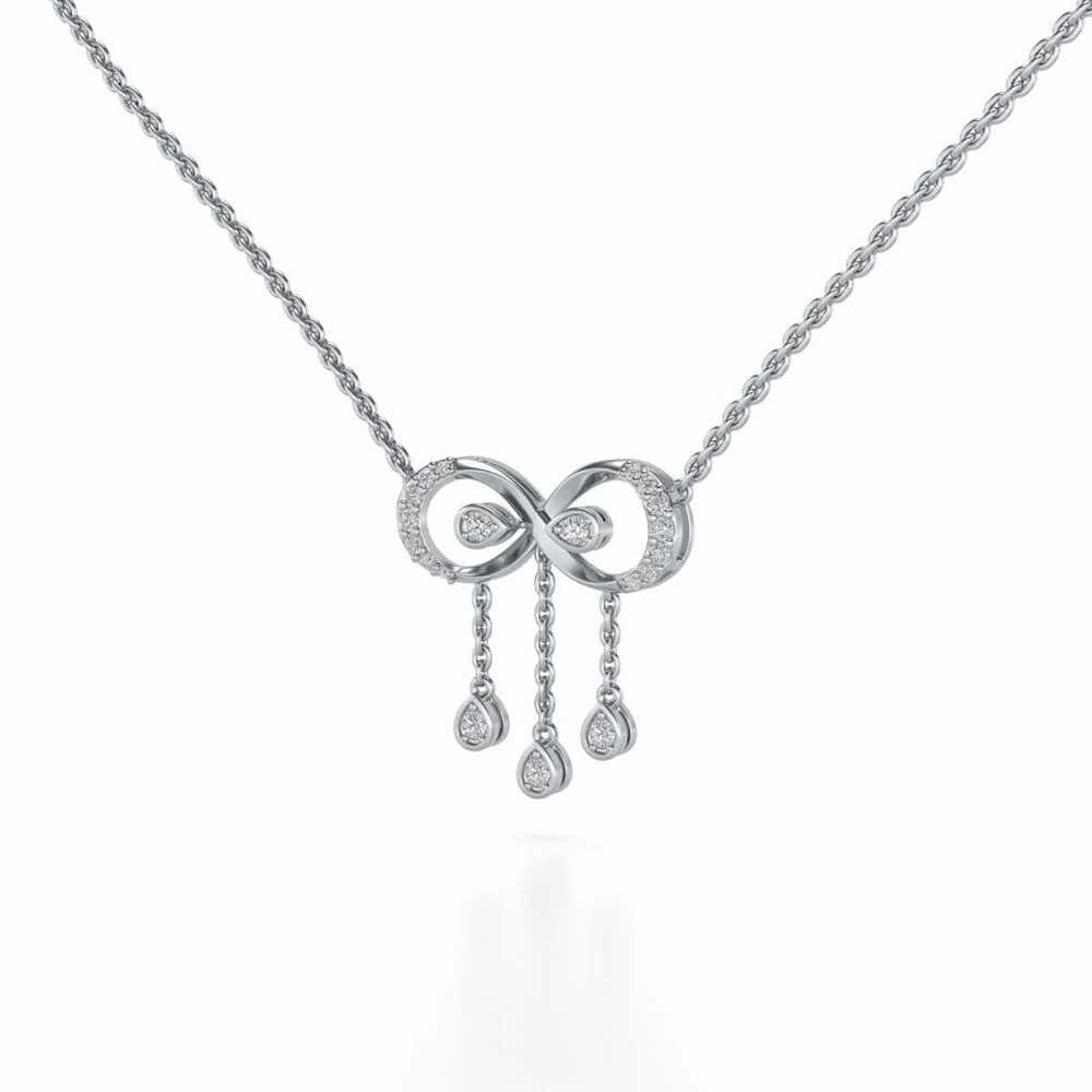 Infinity Shine Silver Pendant - White Gold - Image 3
