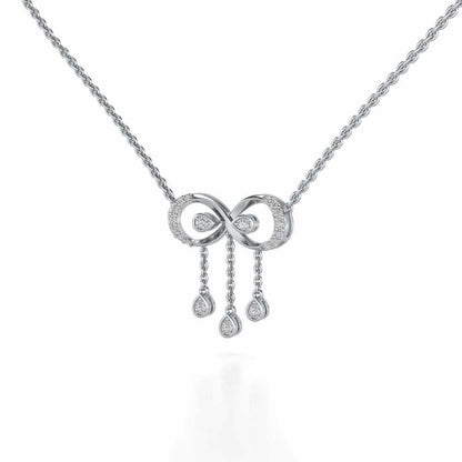 Infinity Shine Silver Pendant - White Gold - Image 3