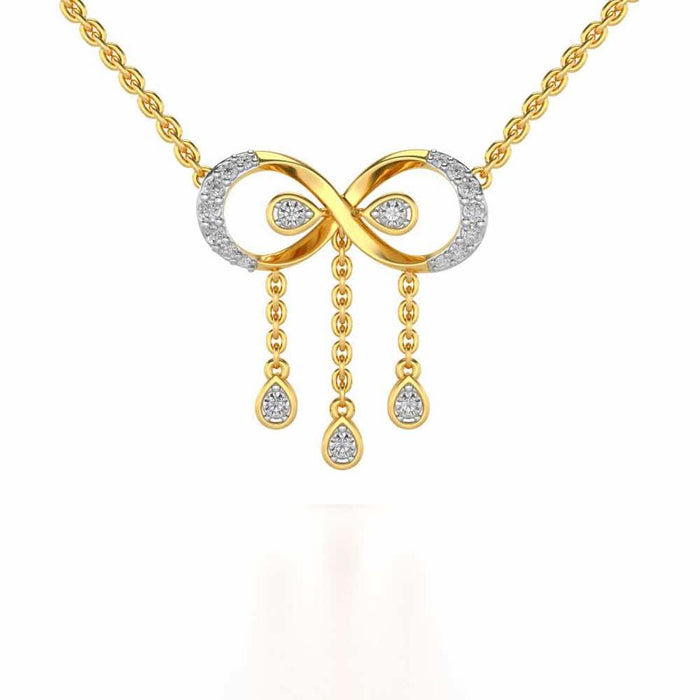 Infinity Shine Silver Pendant - Yellow Gold - Image 1