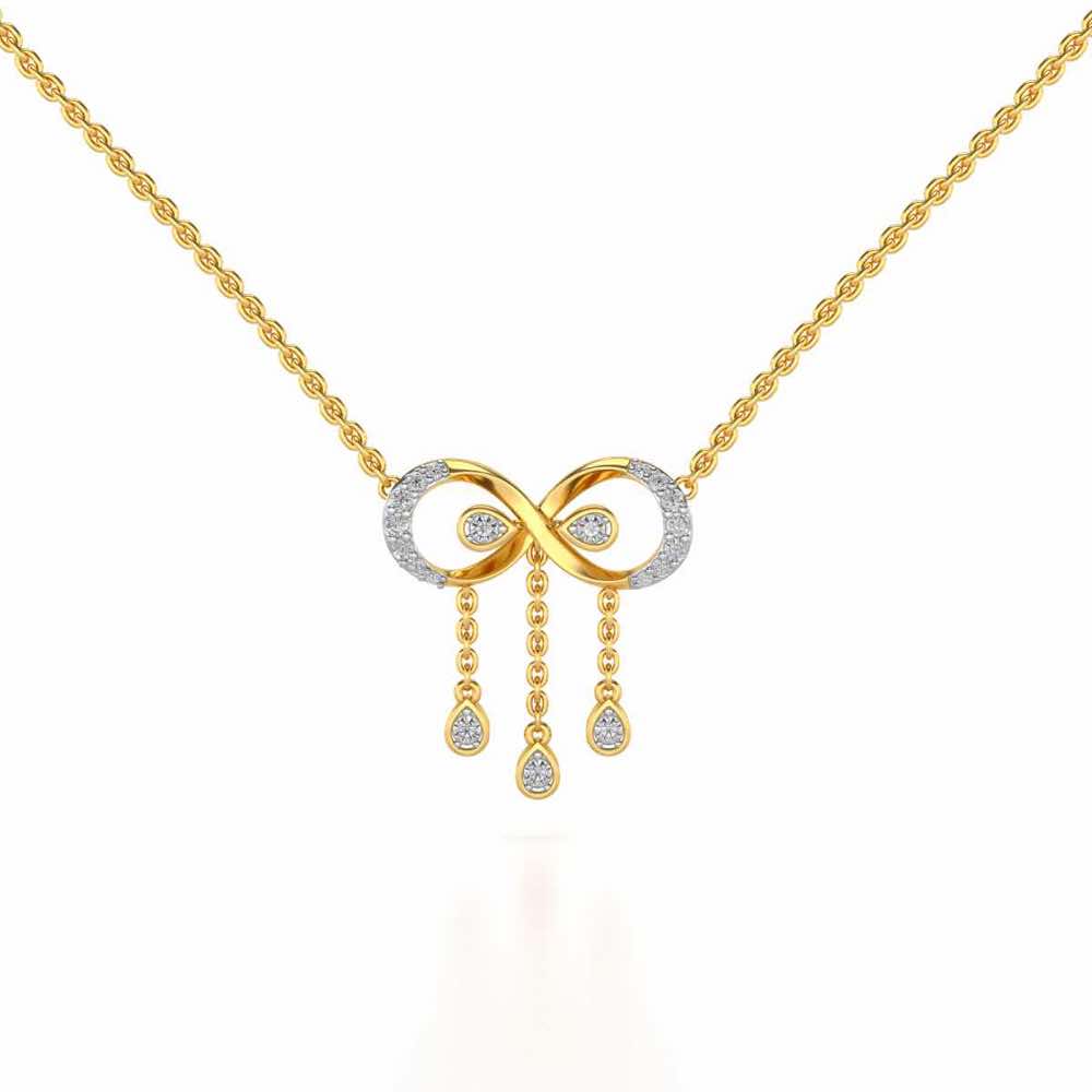 Infinity Shine Silver Pendant - Yellow Gold - Image 2