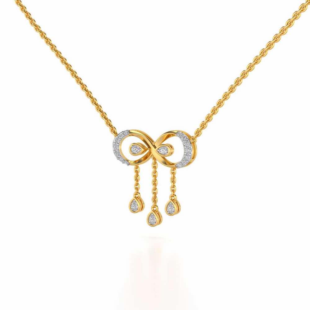Infinity Shine Silver Pendant - Yellow Gold - Image 3