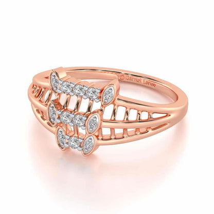 Infinity Tracery Silver Ring - Rose Gold - Image 2