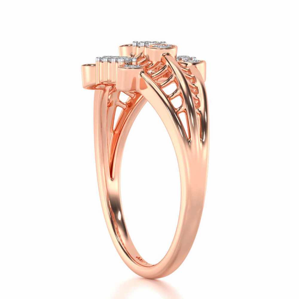 Infinity Tracery Silver Ring - Rose Gold - Image 3