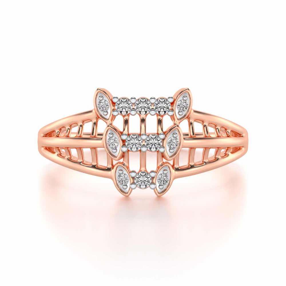 Infinity Tracery Silver Ring - Rose Gold - Image 4