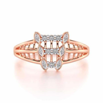 Infinity Tracery Silver Ring - Rose Gold - Image 4