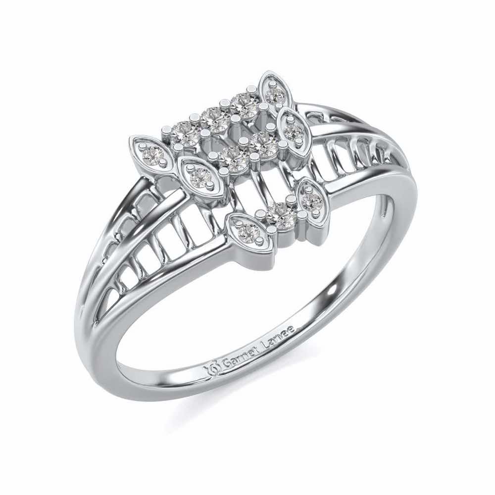 Infinity Tracery Silver Ring - White Gold - Image 1