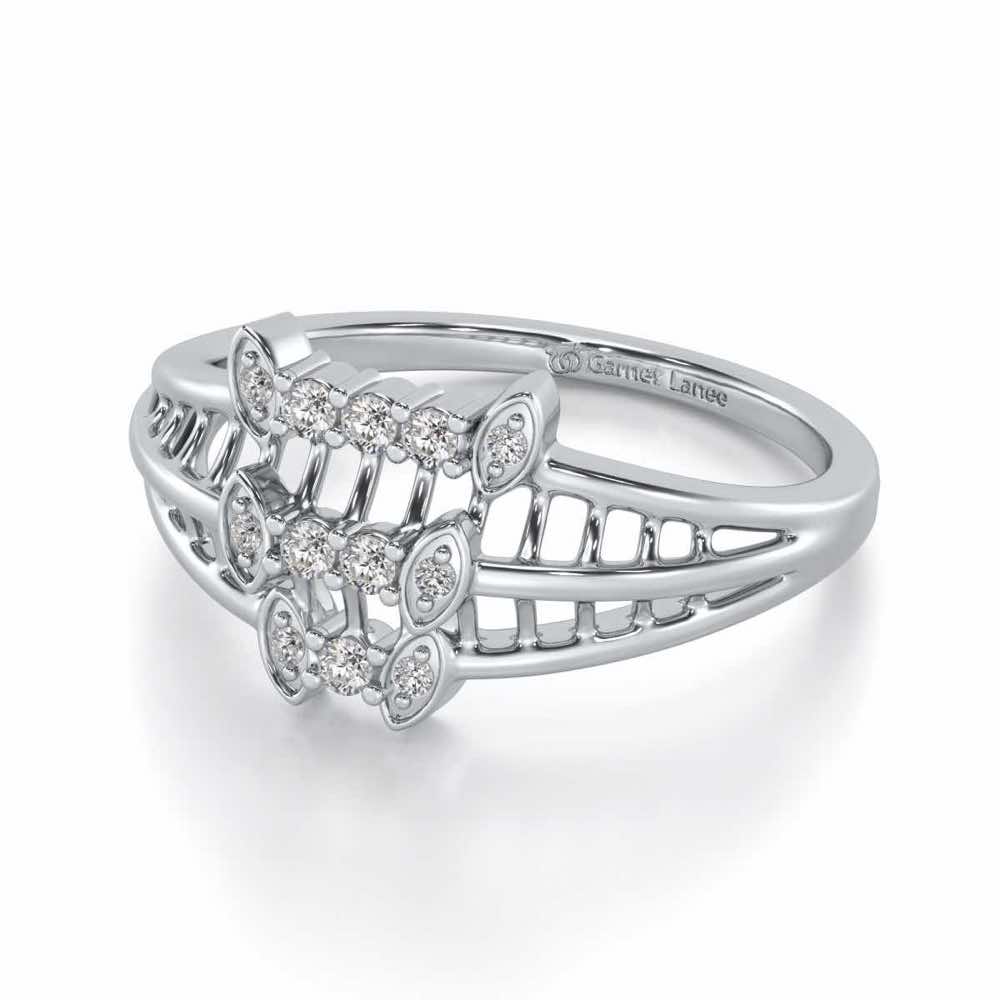 Infinity Tracery Silver Ring - White Gold - Image 2