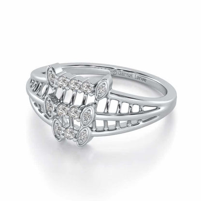 Infinity Tracery Silver Ring - White Gold - Image 2