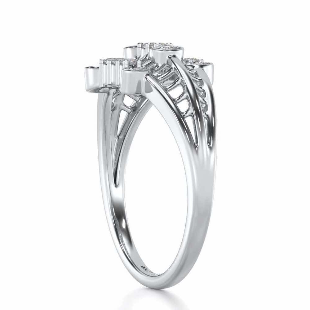 Infinity Tracery Silver Ring - White Gold - Image 3
