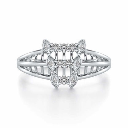 Infinity Tracery Silver Ring - White Gold - Image 4