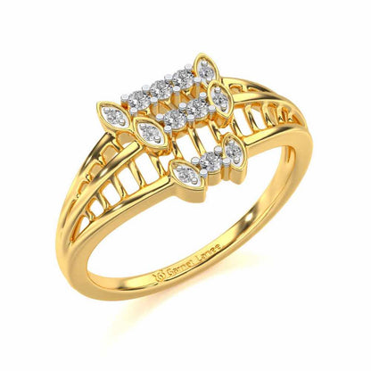 Infinity Tracery Silver Ring - Yellow Gold - Image 1