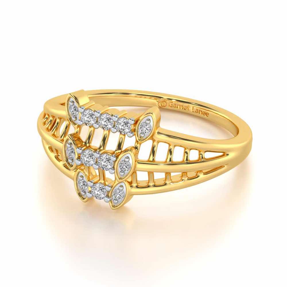 Infinity Tracery Silver Ring - Yellow Gold - Image 2