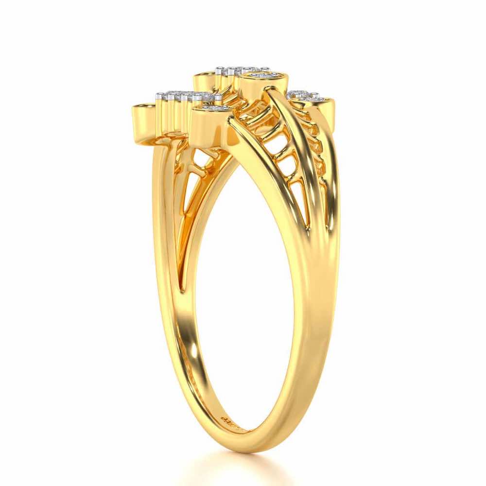 Infinity Tracery Silver Ring - Yellow Gold - Image 3
