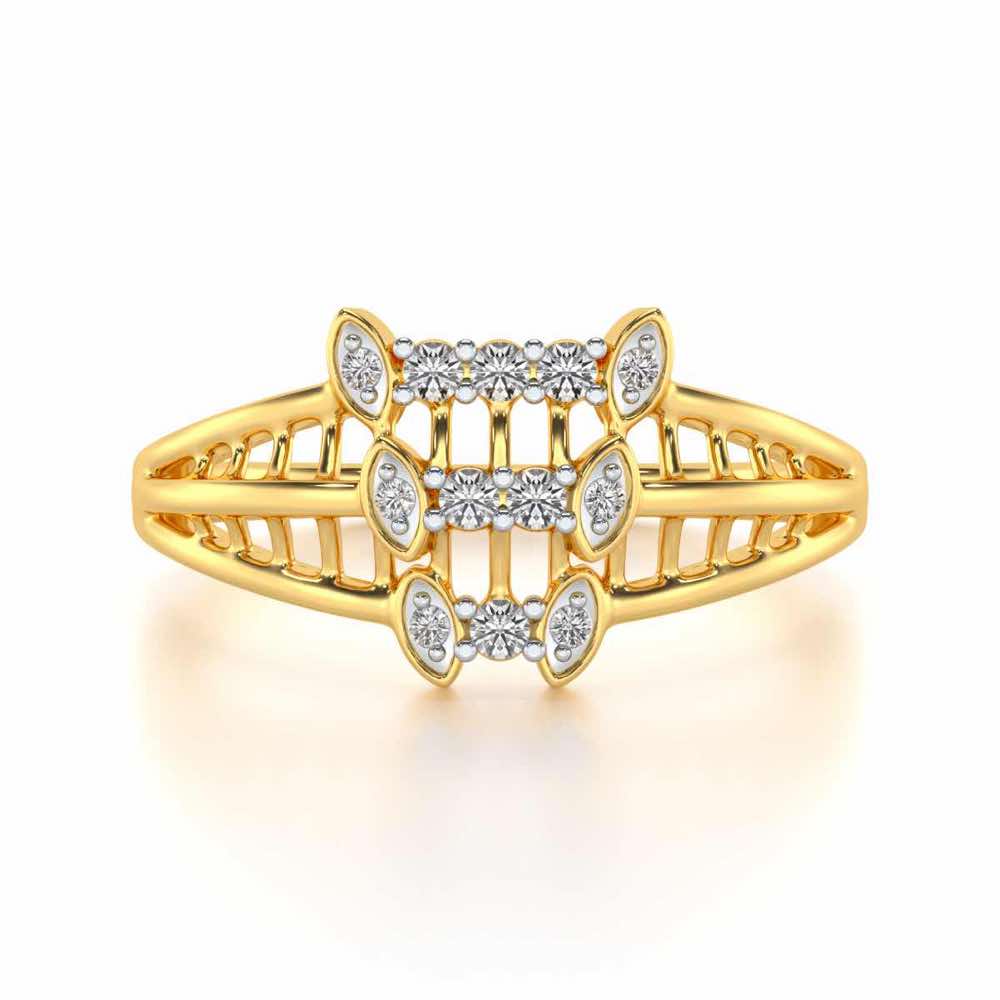 Infinity Tracery Silver Ring - Yellow Gold - Image 4