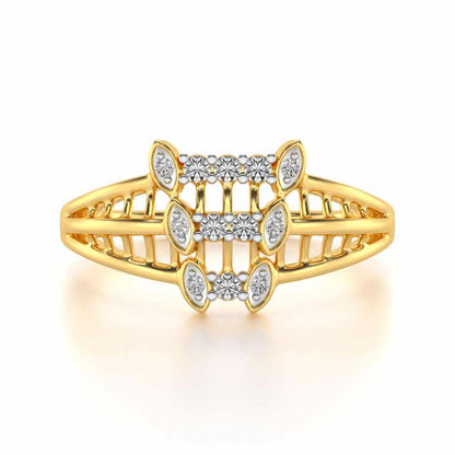 Infinity Tracery Silver Ring - Yellow Gold - Image 4