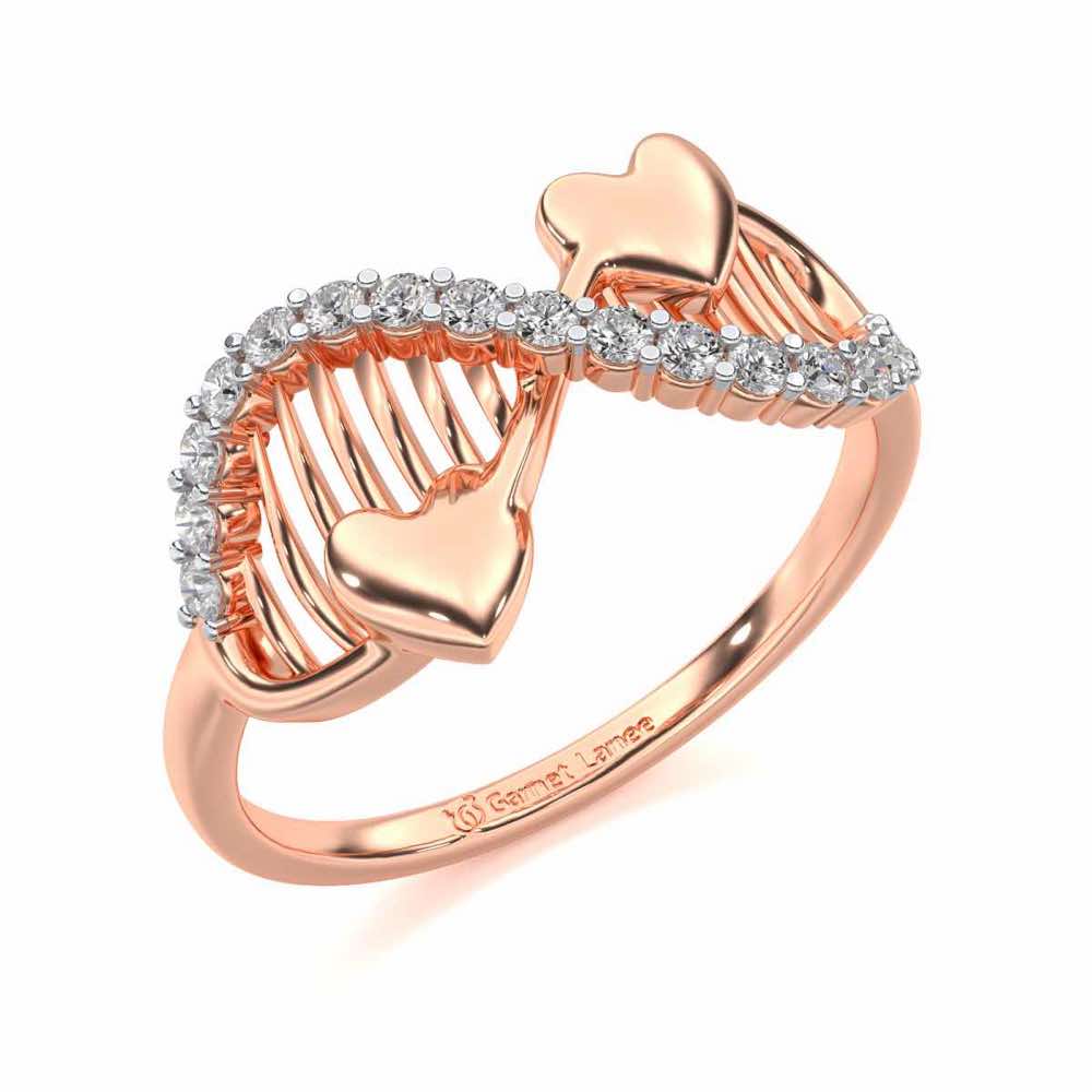 Infinity Wave Silver Ring - Rose Gold - Image 1