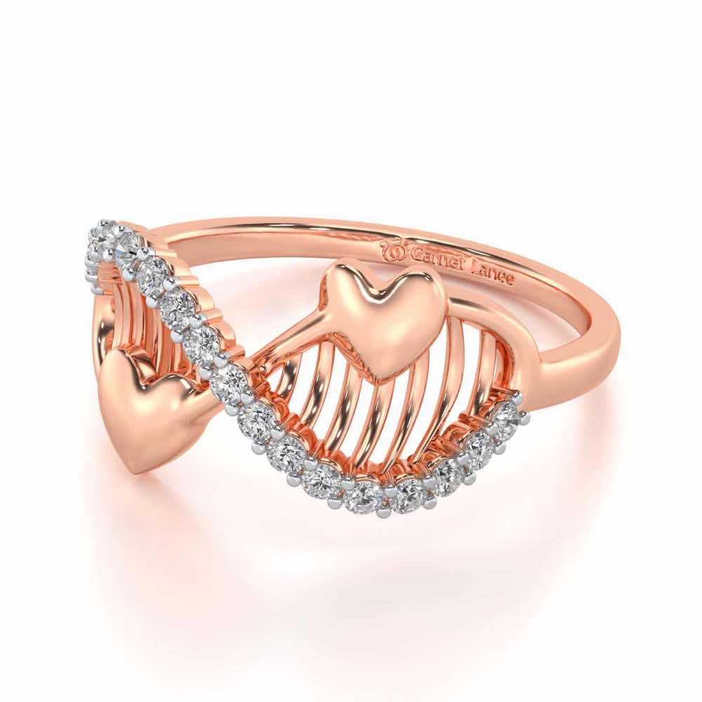 Infinity Wave Silver Ring - Rose Gold - Image 2
