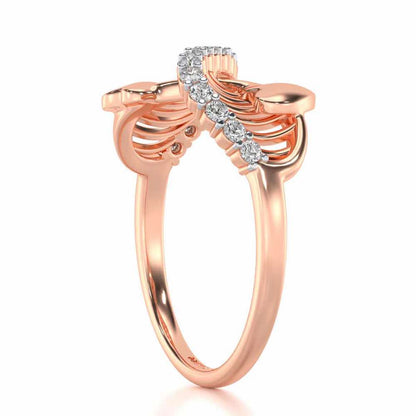 Infinity Wave Silver Ring - Rose Gold - Image 3