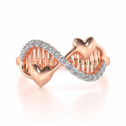 Infinity Wave Silver Ring - Rose Gold - Image 4