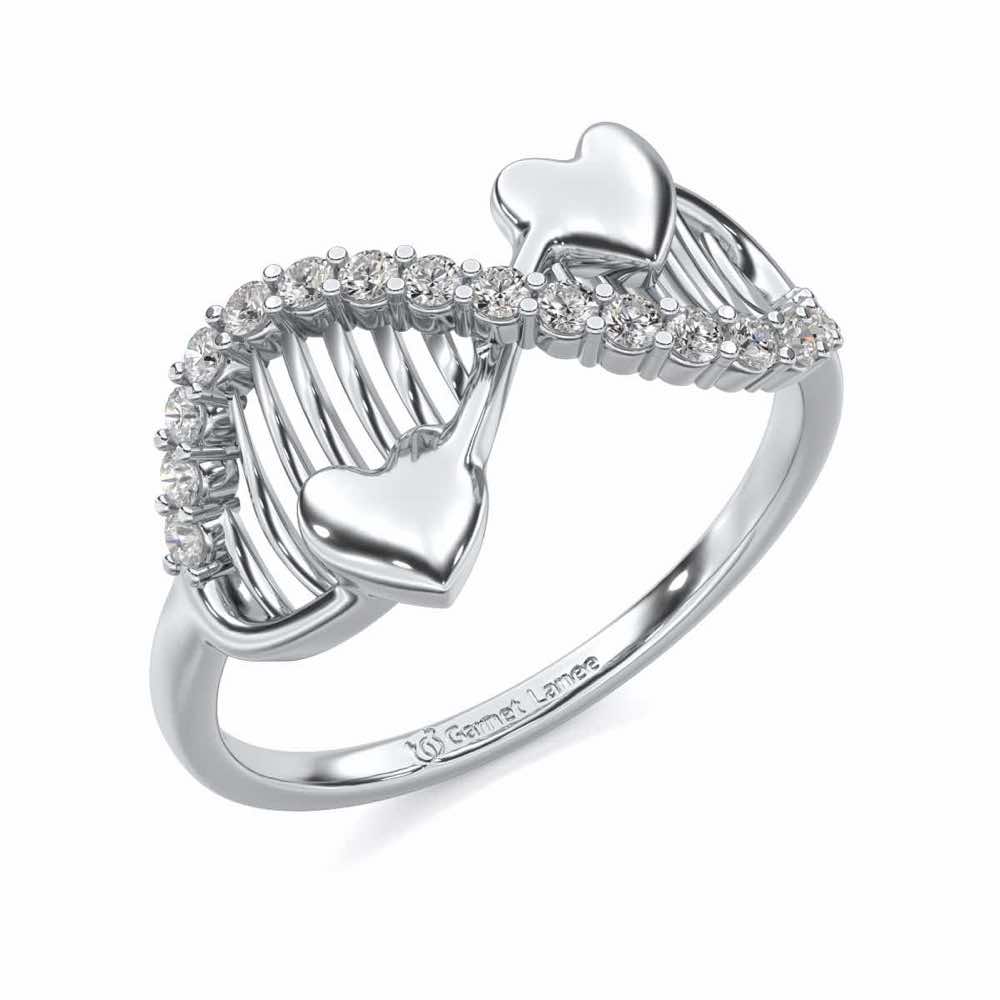 Infinity Wave Silver Ring - White Gold - Image 1